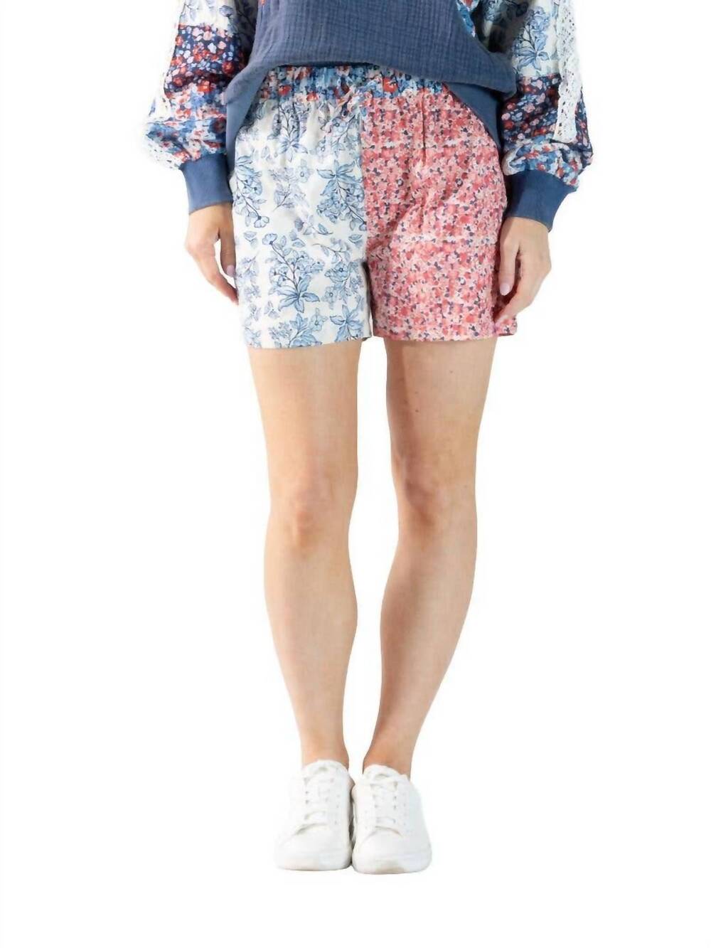 NEW SIMPLY SOUTHERN americana floral shorts in red, white and blue